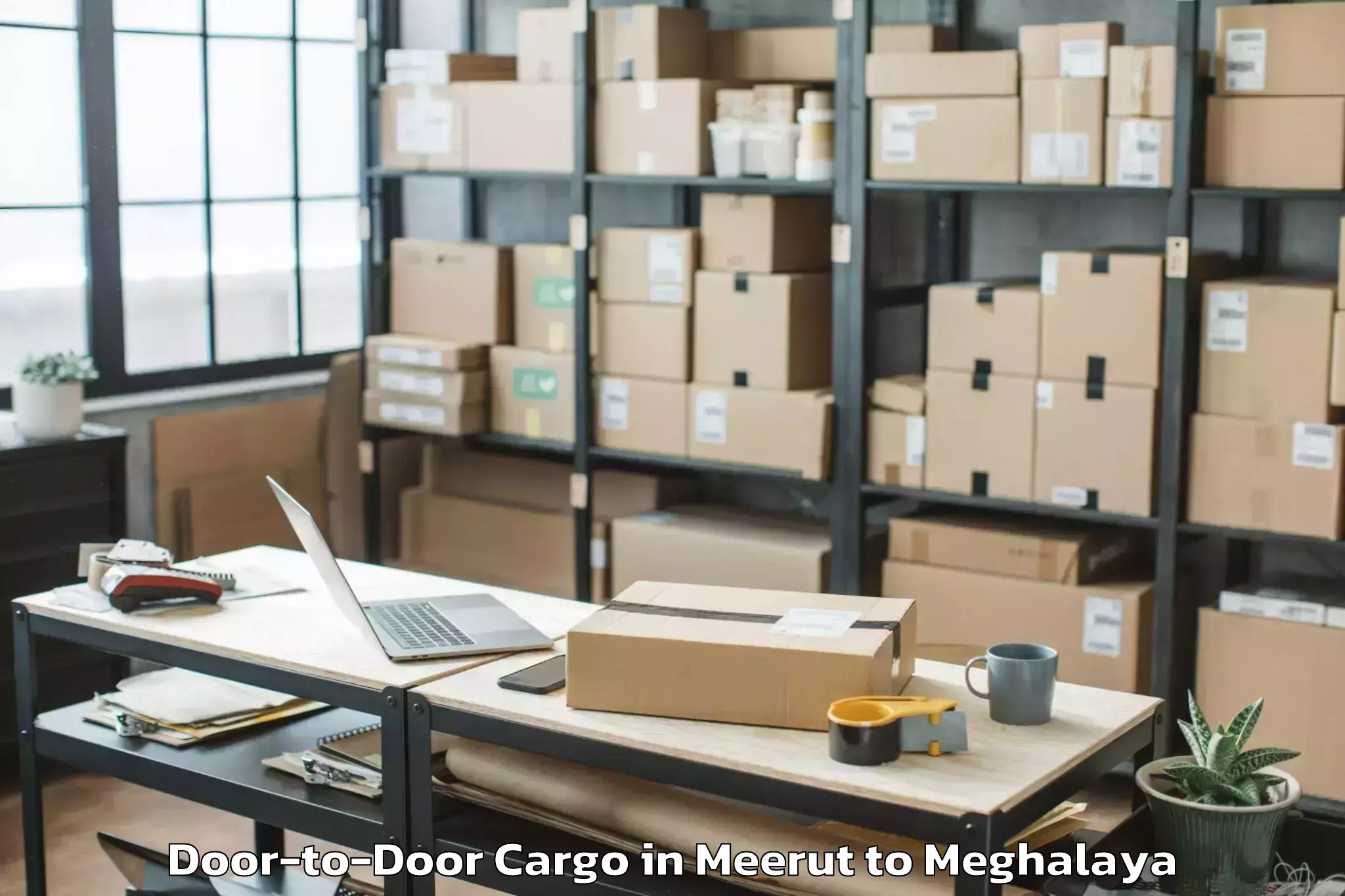 Professional Meerut to Mawryngkneng Door To Door Cargo